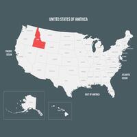 Red Map of Idaho vector