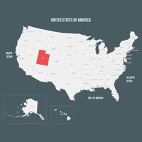 Red Map of Utah vector