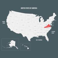 Red Map of Virginia vector