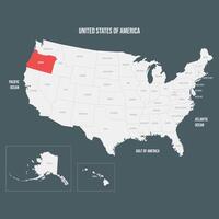 Red Map of Oregon vector