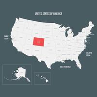 Red Map of Colorado vector