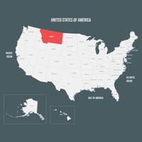 Red Map of Montana vector