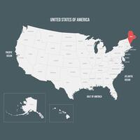 Red Map of Maine vector
