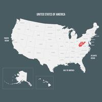 Red Map of West Virginia vector