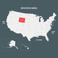 Red Map of Wyoming vector