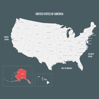 Red Map of Alaska vector
