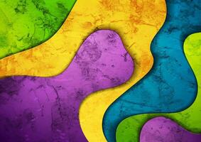 Abstract multicolored grunge wavy background vector