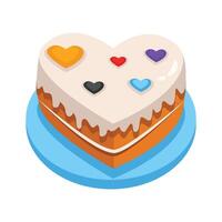 Get this amazing icon of heart cake in trendy design style.. vector
