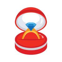 Get this amazing icon of ring box in trendy design style. vector