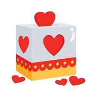 Get this amazing icon of donation box in trendy design style. vector