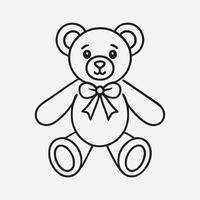 Charming Teddy Bear Figures in a Continuous Line Design vector