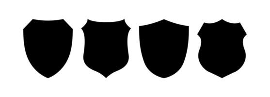 Shield icons set on white background vector