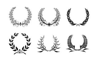 Set of wreaths and branches with leaves vector