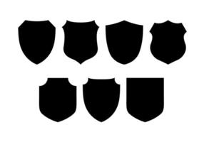 Shield icons set on black colour vector