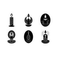 Easter Candle Icon - and Linocut Silhouette Design vector
