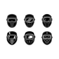 Welding Mask and Linocut Silhouette Design vector