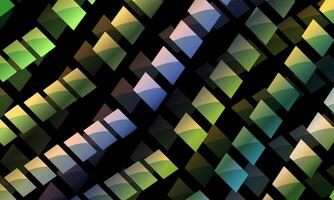 Abstract geometric cubes in diagonal perspective colorful squares black background. vector