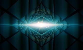 Light effect shiny star flashed. Glare of light and flash on perspective shape black background. vector