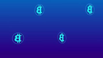 Falling and Rotating Bitcoin Symbols - Futuristic Cryptocurrency Animation video