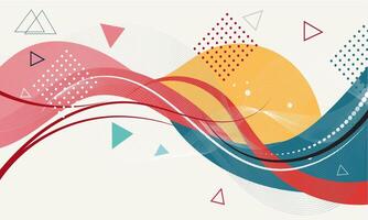 abstract background with waves and shapes vector