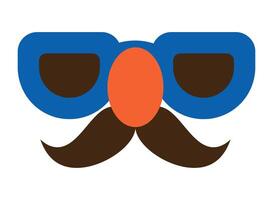 Funny glasses with a mustache and a clown nose. Isolated illustration for your design vector