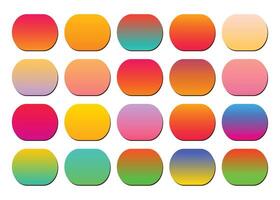 Minimalistic, pastel colored circles collection on white background. dark vibrant set of gradients vector