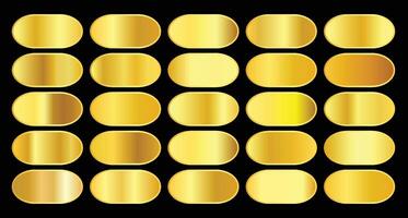 Metallic gradients set design with smooth yellow gold gradients vector