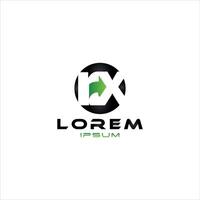 Modern Negative Space RX Corporate Logo with Abstract Arrow and Bold Typography for Branding vector