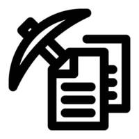 Data Mining, Data Scraping Outline Icon vector