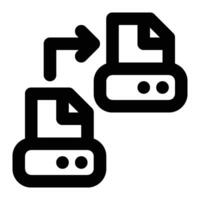 Data Migration, Backup Data Outline Icon vector