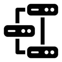 Distributed Database, Data Engineering Glyph Solid Icon vector