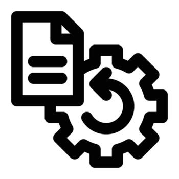 Data Processing, Automation Outline Icon vector