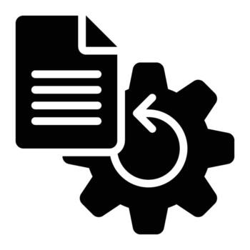 Data Processing, Automation Glyph Solid Icon vector