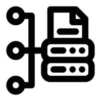 Data Aggregation, Database Outline Icon vector