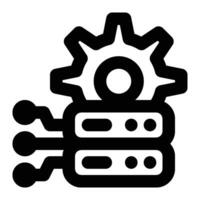 Database System, Data Technology Outline Icon vector