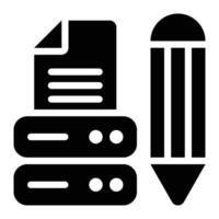 Data Design, Database Glyph Solid Icon vector
