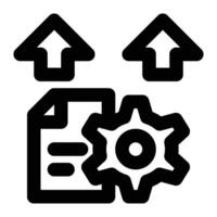 Data Load, Data Migration Outline Icon vector