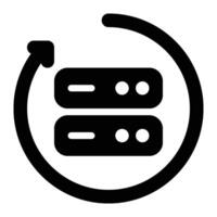 Operational Database, Real-Time Glyph Solid Icon vector