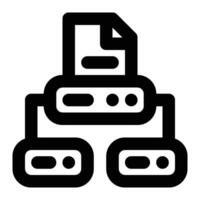 Data Infrastructure, Database Outline Icon vector