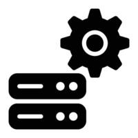 Data Engineering, Database System Glyph Solid Icon vector