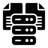 Database, Data Storage Glyph Solid Icon vector