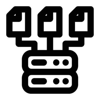 Data Gathering, Data Source Outline Icon vector