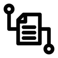 Data Hub, Data Connection Outline Icon vector
