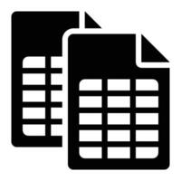 Data, Datasets Glyph Solid Icon vector