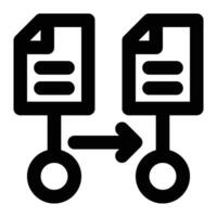 Data Lineage, Data Tracking Outline Icon vector