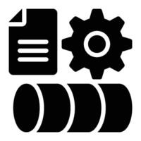 Data Pipeline, ETL Glyph Solid Icon vector