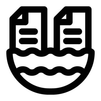 Data Lake, Data Repository Outline Icon vector