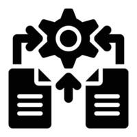 Batch Processing, Data Collection Glyph Solid Icon vector