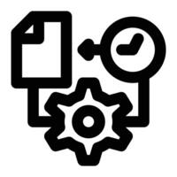 Real Time Processing, Tools Outline Icon vector