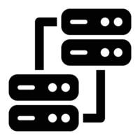 Relational Database, RDBMS Glyph Solid Icon vector